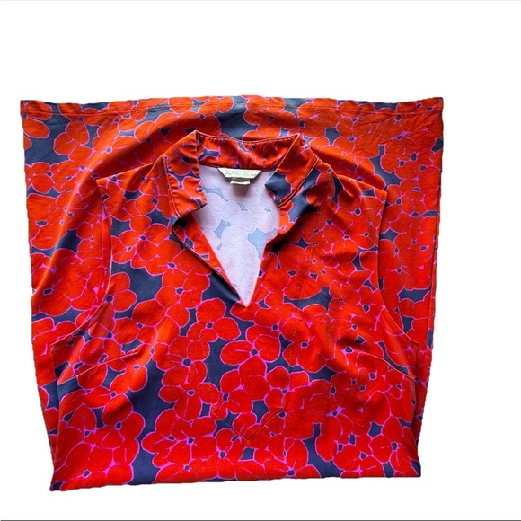 MAHI GOLD Vibrant Red & Blue Sleeveless Sheath Mini Dress M Preppy Athleisure - Picture 7 of 7